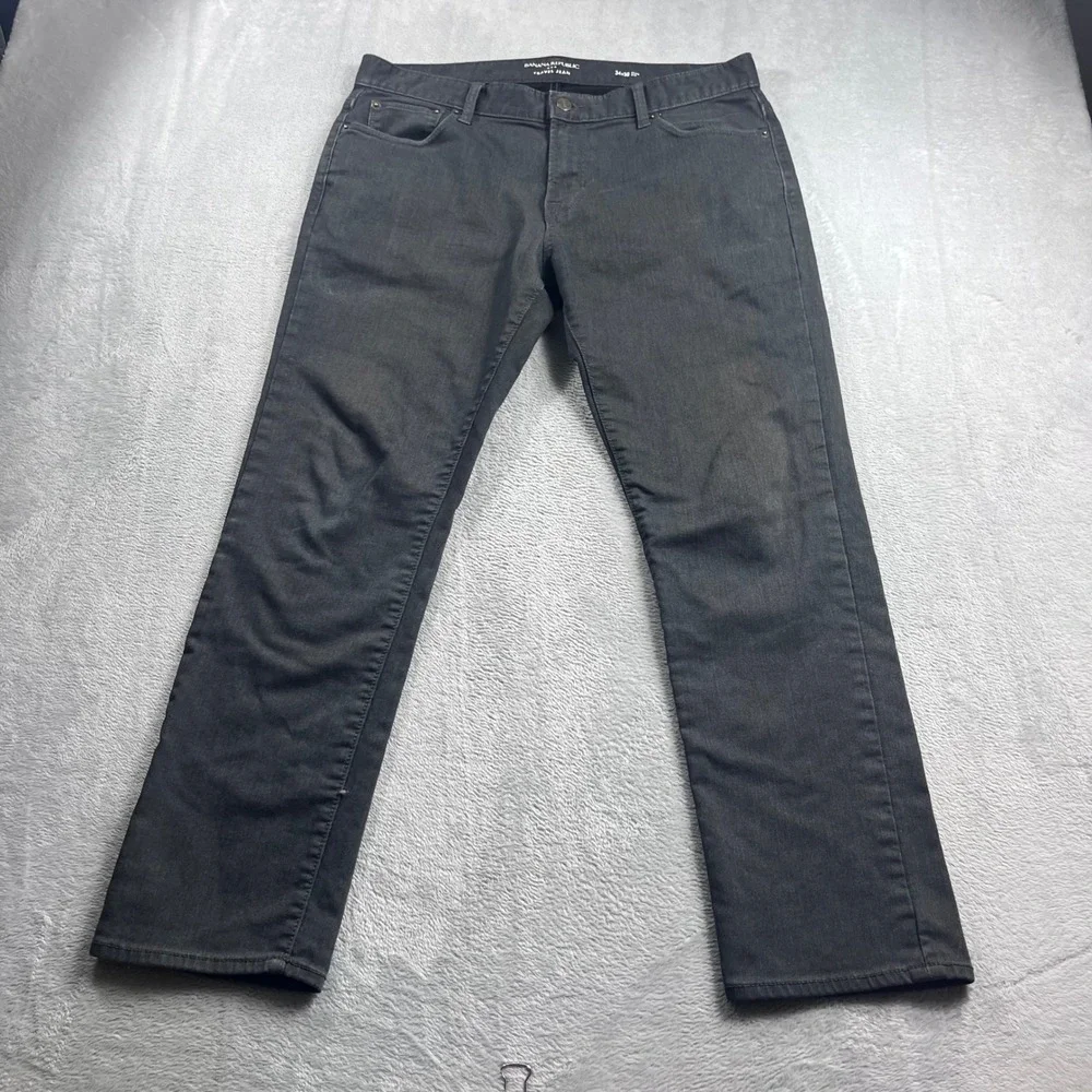 Banana Republic‎ Travel Jean Mens 34x30 Slim Fit Dark Gray Denim Pants